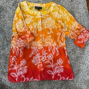JONES OF NEW YORK FLOWER PRINT TUNIC
